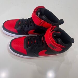 Nike kids high top black and red size 6 youth